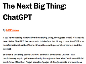 The Next Big Thing: ChatGPT